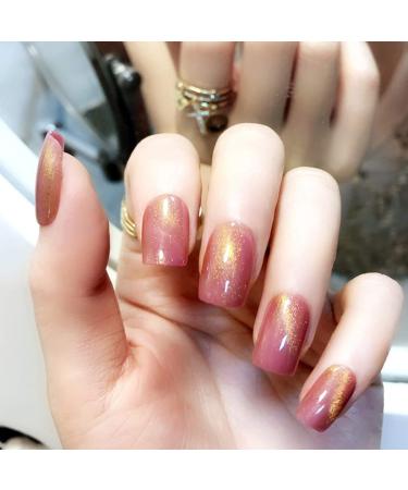 SETHEXY Cat Eye False Nails - 24 Piece Dark Pink Nail Art Tips for Women & Girls | Complete Cover UV Design - Buy Online on GoSupps.com