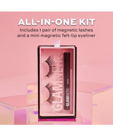 Glamnetic Magnetic Eyelashes Lash Kit Reusable 60 Times + Magnetic Eyeliner Pen | Dramatic Long Lashes for Easy Application | International Shipping Available - Buy Online on GoSupps.com