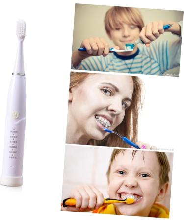 Exceart 6 Vibration Electric Toothbrush - Soft Rechargeable USB Kids Brush with White Head - Buy Online on GoSupps.com