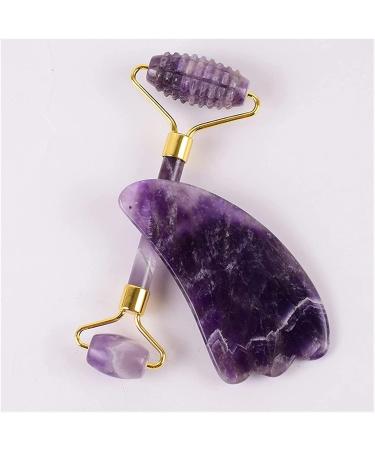 Amethyst Rough Amethyst Sawtooth Face Roller & Silicone Caps Gua Sha Care Tool Sets Natural Quartz Massager Anti Wrinkle Cellulite Health Home Collections (Color : Roller Set) - Buy Online on GoSupps.com