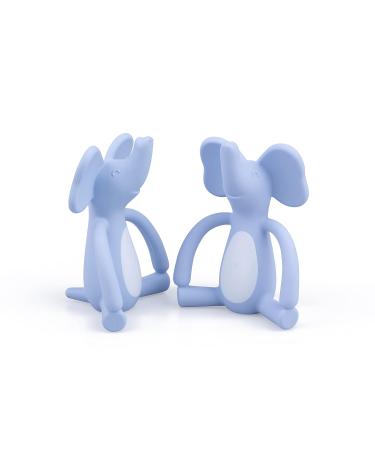 GILIGUMS 10428 Elephant Teether Ring - Blue | Safe Teething Toy for Infants | International Shipping Available - Buy Online on GoSupps.com