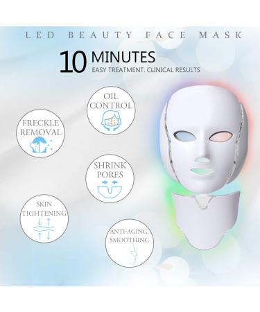LED Face Mask Light Therapy | 7 Color Skin Rejuvenation & Anti-Aging Treatment for Face & Neck - Buy Online on GoSupps.com