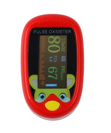 Finger Pulse Oximeter Blood Oxygen Saturation Monitor SPO2 Pulse Oximeter Portable Oxygen Sensor for Kids 6 Modes Auto Shutdown (Red)