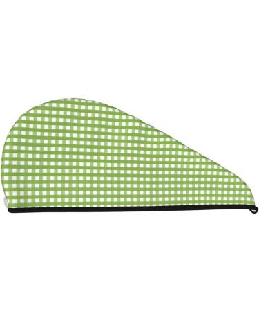 Microfiber Hair Drying Cap | Green Gingham Hair Towel Wrap | Quick Dry & Absorbent for Curly Long & Thick Hair - Buy Online on GoSupps.com