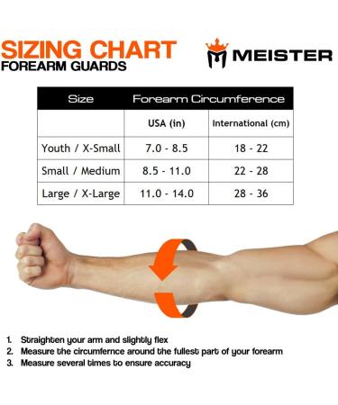 Meister MMA Elastic Cloth Forearm Guards w/Integrated Gel Padding (Pair) Black Youth / X-Small - Buy Online on GoSupps.com