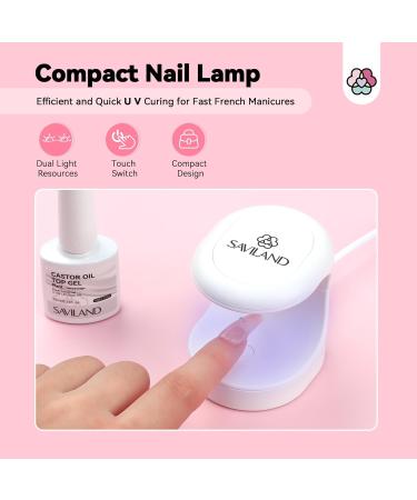 Saviland French Manicure Kit: Complete Nail Art Set with Tips Stickers Gel Polish & Lamp for Beginners - Buy Online on GoSupps.com