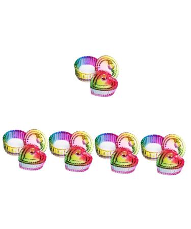 minkissy 10 Pcs Colorful Crystal Cup Acrylic Nail Powder Nail Art Cup Nail Tips for Acrylic Nails Professional Acrylic Nail Brush Dappen Dishes Nail Art Dappen Dish Glass Cover Manicure