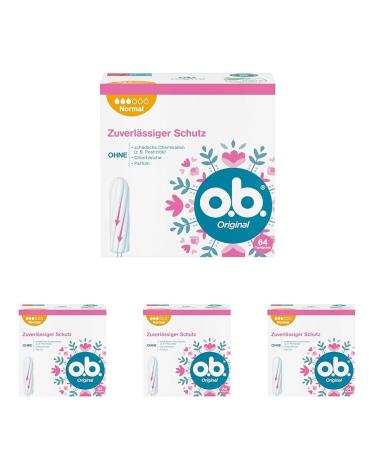 if.Original normal tampons for medium/stronger days StayDry technology & curved grooves reliable protection & clean feeling (64 st) (pack with 4)