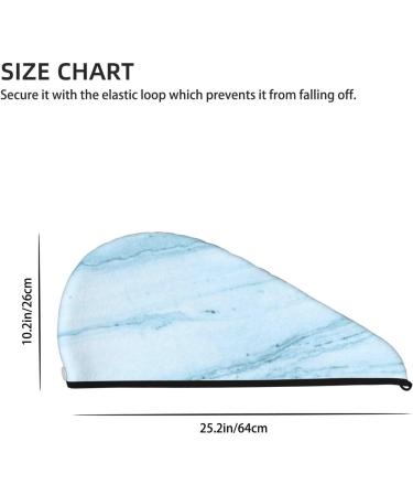 Light Blue Marble Microfiber Hair Towel - Soft Super Absorbent Quick Dry Wrap for Women | Perfect for Long Curly & Thick Hair - Buy Online on GoSupps.com