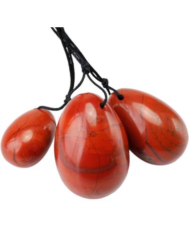 MookaiTedecor Red Jaspis Yoni Egg Balls - 3 Sizes | Pelvic Floor Trainer & Relaxation Massage Stones for Postpartum Care - Buy Online on GoSupps.com