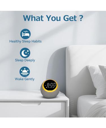 Rohent Sound Machine Alarm Clock for Sleep Digital Alarm Clocks for Bedrooms, 25 Soothing Sounds - Gray - Buy Online on GoSupps.com