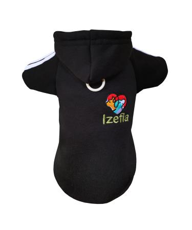 Izefia dog hoodie dog hoodies clothing fleece dog sweater winter sweatshirt warm cotton loop basic dog hoodie for little dog puppy cat black xxl xxl black