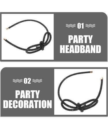 FRCOLOR Crystal Rhinestone Headbands Jeweled headbands Weave Narrow Hair Bands with Bow Fashion Headband Double Rows Sparkly Beaded Hair Hoops with Teeth Non Slip Hair Hoop for Women Girls Black - Buy Online on GoSupps.com