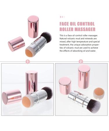Oil-Absorbing Volcanic Face Roller for Oily Skin Care | Reusable Skincare Tool with Makeup Brush - Buy Online on GoSupps.com