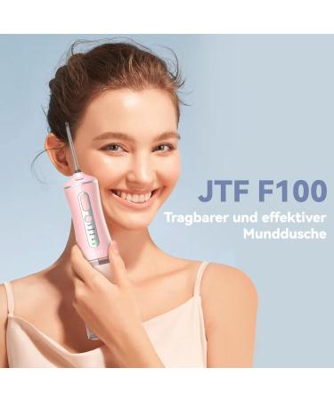 Mouth Shower JTF Electrical Tooth Cleaner - 4 Modes 5 Nozzles 300ml Water Tank & USB-C Oral Irrigator | Pink Water Flosser for Effective Dental Hygiene - Buy Online on GoSupps.com