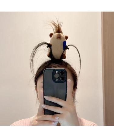 Plush Animal Headbands - Makeup AnimalCartoon Capybara Headband Decor Cute and Fun Photo Props Capybara Shape Face Washing Tool for Sports Shower Makeup Face Wash and Skincare (Coffee+Pink) - Buy Online on GoSupps.com