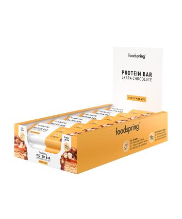 foodspring Protein Bar Extra Chocolate - 13 g protein per bar no added sugar snacks to take after sports or on the go - Sof