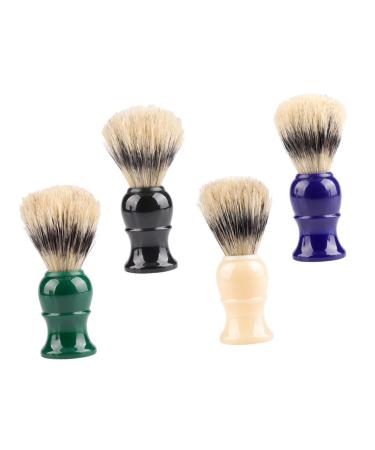 Frcolor 4 pieces of razor brush made of foam whistle beard brush Tools for men beard brush with bristle male bare brushes men hair comb man portable bristle hair plastic handle 10.5x3.9cm as shown