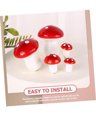 100 pcs Mushroom Cake Toppers mushroom party decorations cupcake toppers mushroom cupcake picks woodland cupcake topper baby decorations baby cake decor Small mushroom Fairy Foam Redx5pcs 8X2X2CMx5pcs - Buy Online on GoSupps.com