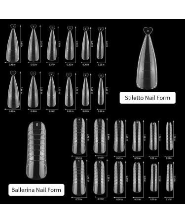 Poly Extension Gel Nail Kit - 240PCS Ballerina Stiletto Molds & Tools for DIY Nail Extension Manicure - Buy Online on GoSupps.com