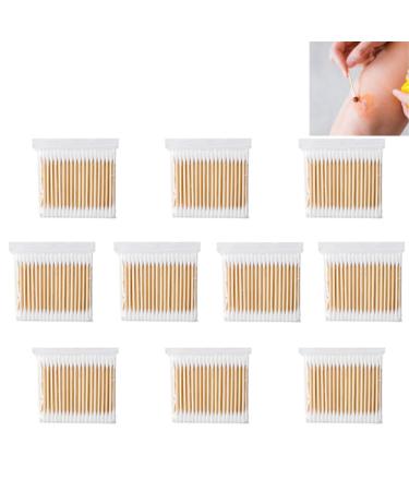 1000PCS Double Ended Cotton Swabs - Cotton Buds for Makeup Travel Ear Cleaning & Pets - Eco-Friendly Wooden Sticks - Buy Online on GoSupps.com