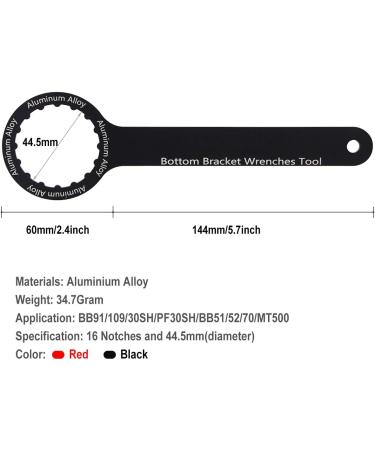 Acekit Bike Bottom Bracket Wrench | 16 Notch for Shimano & SRAM BB Cups | 44mm OD | Black - Buy Online on GoSupps.com