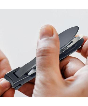 Nail Clippers - | Nail Clippers | Stainless Steel Nail Clippers with Nail File | Comfortable Grip Nail Clippers for Men and Women Pedicure Tools Nail Care for Grooming Black - Buy Online on GoSupps.com