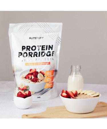  SUPERSET NUTRITION Superset Nutrition - Protein Porridge (1kg) - Oat flakes - Delicious low-sugar protein porridge - Strawberry Banana - Buy Online on GoSupps.com