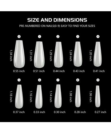 Easkep 600Pcs Coffin Fake Nails - Natural Acrylic Nail Tips for DIY Nail Art | Full Cover False Nails with Box for Nail Salons - 10 Sizes Available - Buy Online on GoSupps.com
