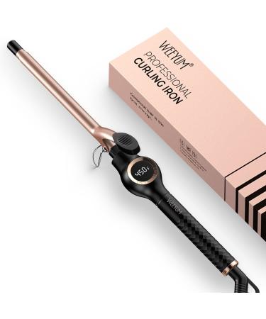 Small Curling Iron 1/2 Inch Barrel, Tiny Curling Wand for Short Hair, Ceramic Tourmaline Hair Curling Iron Dual Voltage