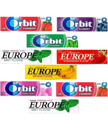 10 x Mixed Orbit & Europe Chewing Gum Packs With Gift Box - Buy Online on GoSupps.com