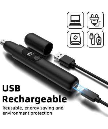 Smity Professional Ear & Nose Hair Trimmer Painless Eyebrow Trimmer for Men & Women Battery-Operated with LED Light - Optimal Dual-Edge Blades (Black - Buy Online on GoSupps.com