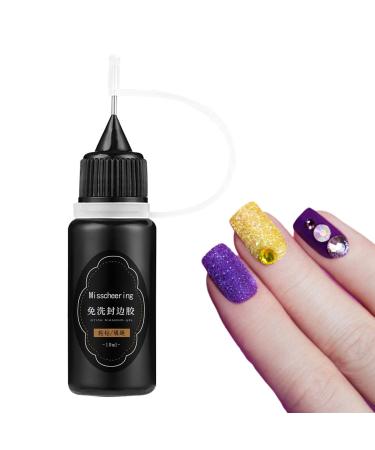 Rhinestone Glue Gel with Tip Nail Gems and Rhinestones Adhesive Sealing No Wipe Gel Glue for Nails - Firmly Quick Attached Glue Gel Clear for Resin Gems Diamonds Jewelry Gel Nail Polish/