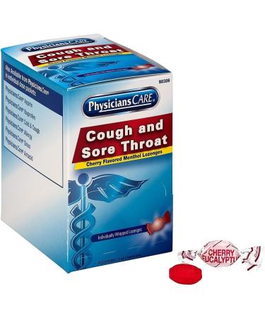 Buy PhysiciansCare Cough & Sore Throat Lozenges - Cherry Menthol 50 Individually Wrapped - International Shipping Available - Buy Online on GoSupps.com