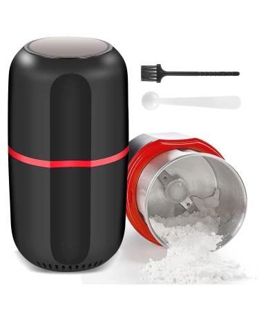 Electric Pill Crusher Grinder - Grind The Medication and Vitamin Tablets of Different Sizes into Fine Powder, Comes with Stainless Steel Blades to Crush Multiple Pills by Electric Pulverizer Black