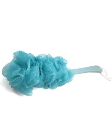 Long Handled Bath Shower Back Brush Scrubber Loofahs Skin Cleaning Massager Exfoliation Brushes Body Sponge For Unisex (Blue)