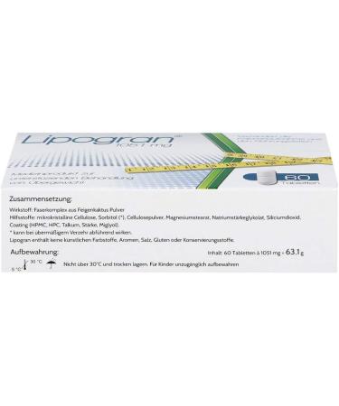 Lipogran Tablets - Vegan Weight Loss Supplement | Appetite Suppressant & Metabolism Booster | Clinically Tested with Fig Cactus Powder - 60 Count - Buy Online on GoSupps.com