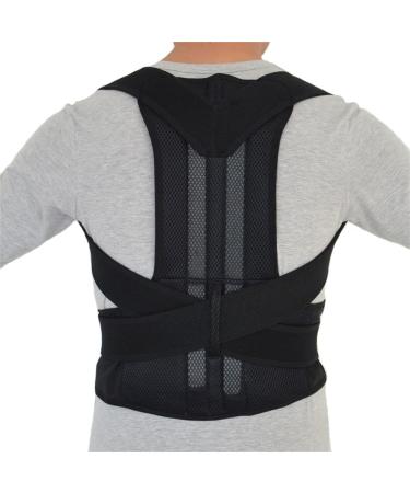 Aofit- B003 Unisex - Lumbar Support Plus Size Back Support Medical Double New Fully Adjustable Back Brace for Posture Correction and Back Pain Support (XXL(Length:52") Black) 2X-Large(length:52") black