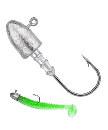 Fishing hook set jighaken with jighead jigkopf fishing hooks jighaken jig heads lead head jigheads for rubber fish fishing jig hooks with round head fishing hooks with lead 20 pieces 4.6g