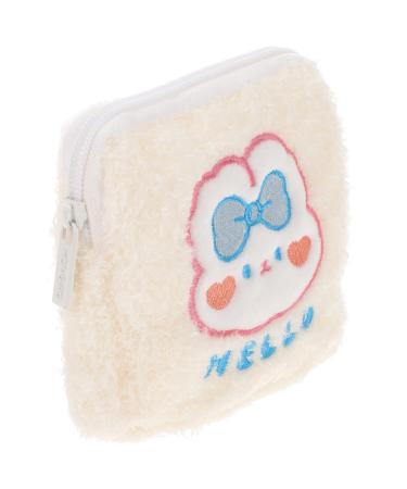 Lurrose decorative container napkin-storage bag fabric pad wet bag upholstery pocket Small multi-purpose bag Cute carrying bag for travel for women mini money exchange for girls white 13x13cm