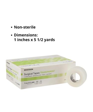 McKesson Surgical Tape 1 x 5.5 yd, Non-Sterile, Transparent Plastic/Silicone - 12 Rolls - Buy Online on GoSupps.com
