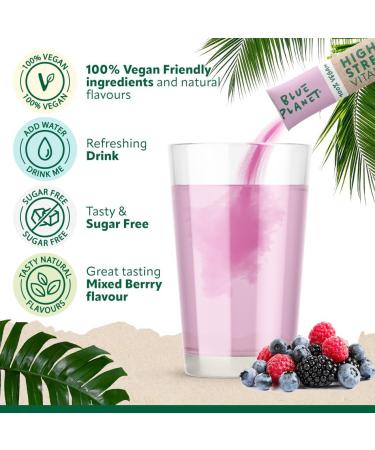 Vitamin D2 Blue Planet Effervescent 100% Vegan Made in UK. (140 g Berry & Guava) Berry & Guava 5 g (Pack of 1) - Buy Online on GoSupps.com
