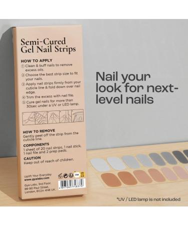 Gya Labs Nail Stickers - Long Lasting Semi-Cured Gel Nail Strips (20 Pcs) | Nail Art Stickers for Women - Gradient Serene Design - Buy Online on GoSupps.com