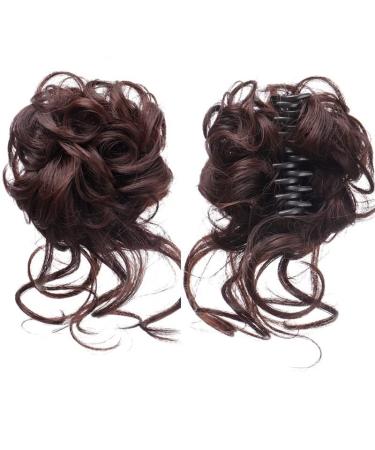TEESONG Hair Chignon Synthetic Hair Bun Messy Curly Bun Claw Clip Bun Headband Wig Ponytail Hair Extensions Women Wig Hair Bun Messy Bun Hair Piece (Color : SW207-06)
