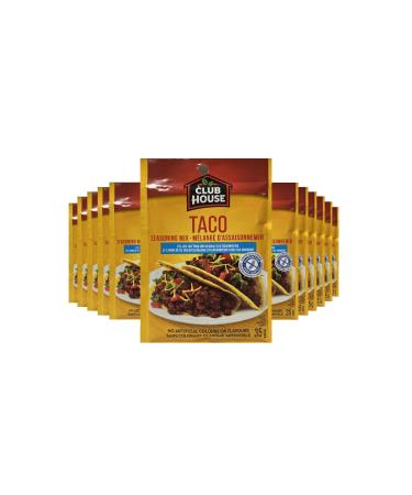 Club House Dry Sauce/Seasoning/Marinade Mix Taco Less Salt 35g Case Pack 12 Count