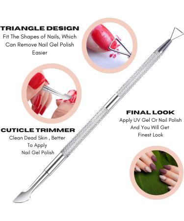 Gel Polish Remover Tool Cuticle Scraper Nail Pusher for Gel Nails Nail Dirt Cleaner Tool Stainless Steel By Sizler Beauty - Buy Online on GoSupps.com