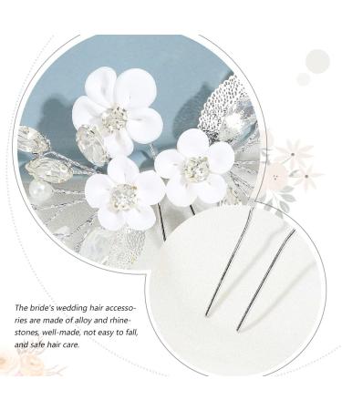 Gorais Flower Bride Wedding Hair Pins - Silver Rhinestone & Pearl Hair Clips for Women and Girls (Pack of 2) - Buy Online on GoSupps.com