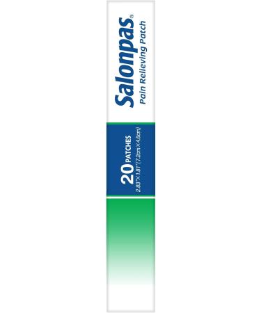 Salonpas Pain Relieving Patch | 20 Count for Back Neck Shoulder & Knee Pain | 8 Hour Pain Relief | International Shipping Available - Buy Online on GoSupps.com