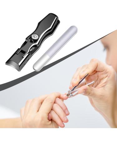 nail clippers for thick nails nail clippers with nail catcher | jaw nail clippers - stainless steel nail file toe nail clippers manicure tool for women Black - Buy Online on GoSupps.com