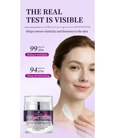Natuvia Firming Cream for Neck Chest Wrinkle Moisturizer for Face Neck Decollete Women & Men 1.7 Fl Oz - Buy Online on GoSupps.com